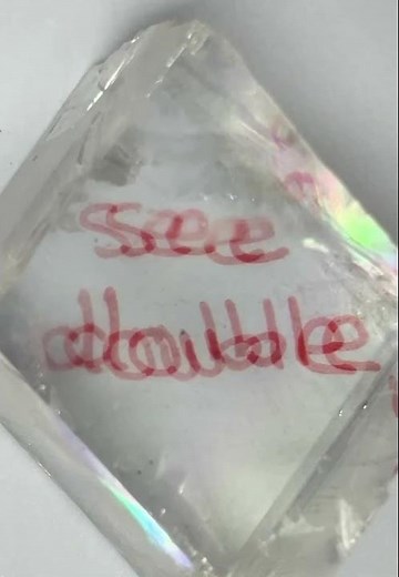 Refraction of light by a calcite crystal