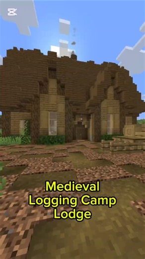 Minecraft Medieval Logging Camp Lodge #minecraft #shorts