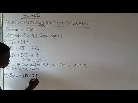ADDITION AND SUBTRACTION OF SURDS.