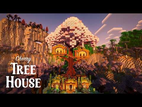 How to Build a Cherry Tree House in Minecraft (Step by Step Cozy Tutorial) 🌸
