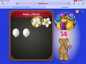 Starfall Seasons - Summer - Math - Count by 2s for Kids - from 20 to 0 - from 0 to 20 (Walkthrough)