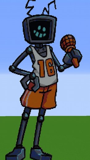 FNF HEX Pixel Art in Minecraft #minecraft #fnf #pixelart #fnfmod #fridaynightfunkin #hex #meme #memes #minecraftmemes #art