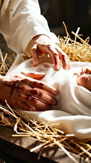The Miracle of Christmas 🙏 Jesus Holds His Infant Self: A Timeless Encounter 🌟 #jesuschrist