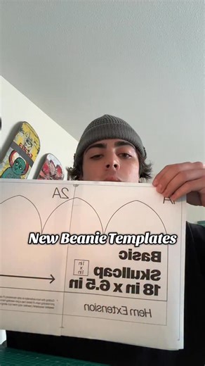 Phoenix Sol Sanchez on Instagram: "New sizes for the beanie template and a thank you, yall are killing it I appreciate all of yall. Please send me the beanies you make ima start highlighting creators on my page! #skullcap #sewing #template #free"