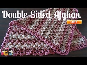 Learn To Crochet A Reversible Afghan For Left-hand Tutorial #crochetblanket #doublesided #crochet