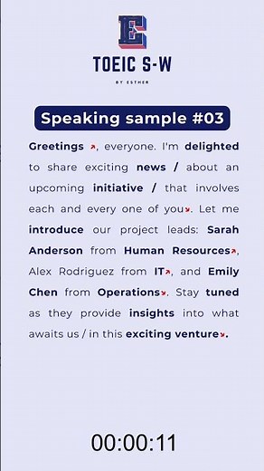 TOEIC SPEAKING SAMPLE 1-2 #03 #english #toeic #toeicspeaking #study