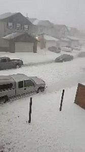 CANADA - Severe hail storm falls in Calgary, Alberta, yesterday afternoon June 13.