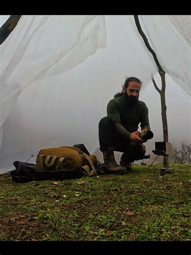 Hot Tent Camping in Extreme Cold and Fog