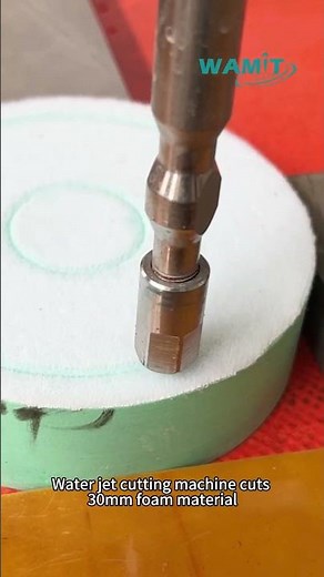 WAMIT Water jet cutting machine cuts 30mm foam material