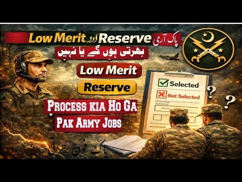Pak Army Jobs Low Merit & Reserve Candidates Process 2026// Low Merit Reserve Kesy Select Hoty Hain