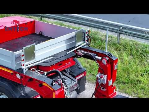 EMTECH – model: 2.NNT-1R-2H (2B, OS, OW, DLS) – 2-axle lowbed trailer of the Tiefbett type