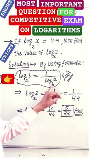 MOST 💥IMPORTANT QUESTION ON LOGARITHMS FOR COMPETITIVE🔥 EXAM #maths#success #logarithm #ssccgl#etc.