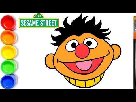 How to draw Ernie Face - Sesame Street