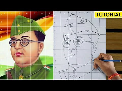 Netaji Subhash Chandra Bose Drawing Step By Step, How to Draw Netaji Subhash Chandra Bose,
