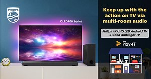 11 reactions | It goes without saying that the Philips 4K UHD Android TV OLED706 is the heart of any entertainment room. With its DTS Play-Fi feature, compatible speakers  can be placed strategically and connected to the Philips TV via wi-fi so that you will never miss a moment of the action on TV no matter where you need to go around the house. #PhilipsTV #Ambilight #P5AI #DolbyVisionAtmos #AndroidTV #HDMI2.1 #AMDFreeSync #VRR #ALLM #DTSPlayFi | Philips TV | Facebook