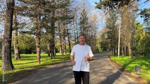 Running man. Male runner jogging at the park. training outdoors. Exercising on forest path. Healthy, fitness, wellness lifestyle. Sport, cardio, workout concept