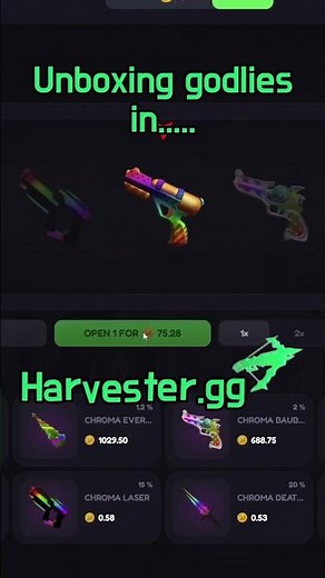 💫🍀🔥 Unboxing GODLIES in MM2 VS harvester.gg.... (I GOT RICH)🍀💫🔥