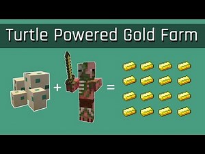 Turtle Powered Gold Farm (Simplest Possible) | Minecraft 1.13