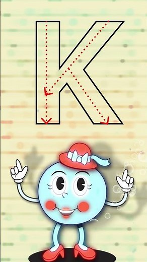How to write Letter K I Letter Tracing alphabet K for Kids I Cartoon animation #kidslearning #kids