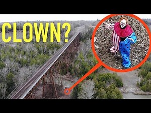 you won't believe what my drone caught on camera under this haunted bridge | Killer Clown Sighting!!