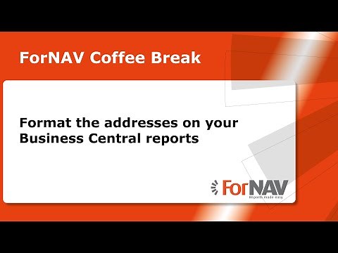 Format the addresses on your Business Central reports