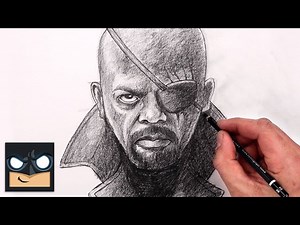 How To Draw Nick Fury | Sketch Art Lesson (Step by Step) - Videos For Kids