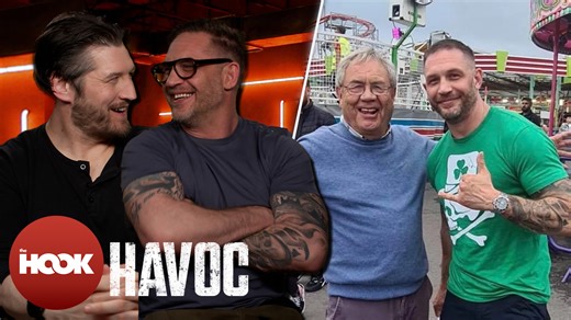 Tom Hardy and director Gareth Evans chat about 'Havoc's insane fight scenes and shootouts, transforming Wales into America, of course Tom Hardy's day at Barry Island and wanting to include it in a sequel 😂 #Havoc is available on Netflix 25 April 🍿 #TomHardy #GarethEvans #Netflix #interview | The Hook
