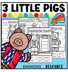 Three Little Pigs Activities|worksheets| Posters|wheel|cause and Effect|picture Sort|sequencing|labeling|character Traits|50% off for JAN - Etsy