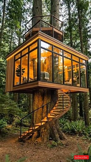 Building a Dream Treehouse Around a Giant Tree #trending #shorts #treehouse