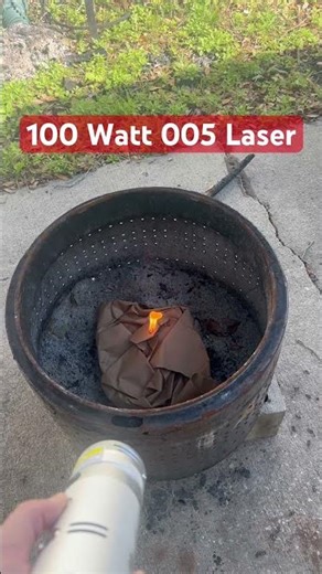 100W Laser Igniter Quick Test — Almost Instant Fire 🔥 #laser #laserigniter #fire