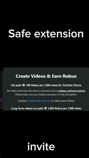 Safe extension +invite= Save Robux on pushase and free Robux (extension name in the description)