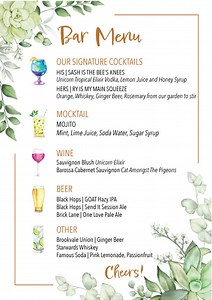 Bar Menu Template | Signature Drinks | His and Hers Drinks | Wedding Bar Menu | Event Bar Menu | Editable Template | Printable Template - Etsy