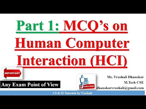 HCI MCQ Part 1: MCQ's on Human Computer Interaction / Interface (HCI)