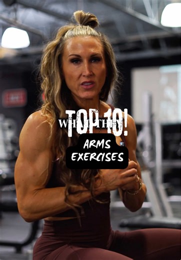 🏆TOP 10 FAVORITE ARMS EXERCISES…in no particular order! Let’s hit those bis and tris! #2/10: SKULLCRUSHERS, the skullies. Lots of options/variations for this as well using cables, incline, seated…but this is my favorite. ***Who decided these were my top 10?! A judging panel of 1: ME ;)! These are the arms exercises I use the most for both myself and my clients. #armsday #armsworkout #biceps #fitnessmotivation menopausefitness