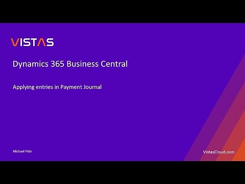 How to Apply Entries in the Payment Journal in Dynamics 365 Business Central