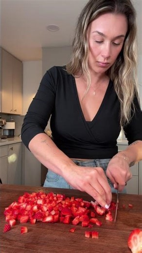 Chocolate chips and strawberry salsa