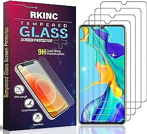 RKINC Screen Protector [4-Pack] for Samsung Galaxy A12 / Galaxy A02S / A12 Nacho, Tempered Glass Film Screen Protector, 0.33mm [LifetimeWarranty][Anti-Scratch][Anti-Shatter]