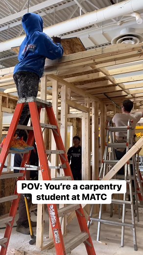 1.8K views · 23 reactions | Carpentry students at MATC build real-world skills through hands-on training and are prepared to enter the workforce in under a year! Learn more: https://www.matc.edu/course-catalog/manufacturing-construction-transportation/carpentry.html | Milwaukee Area Technical College | Facebook