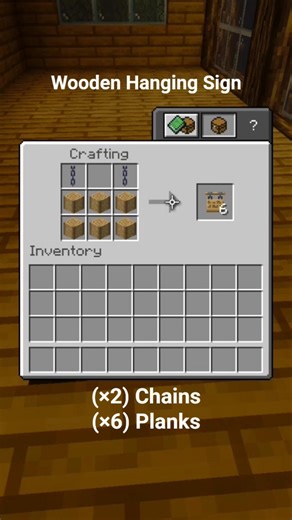 How to CRAFT WOODEN HANGING SIGN! 🪵 Wood Items Burst #11 #Minecraft #Shorts
