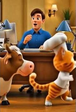 Oh no where is the place! #cat #educational video #cow