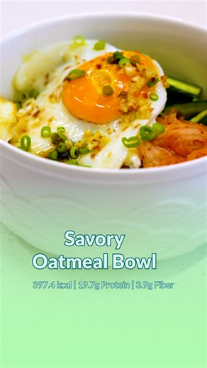 🥣✨ Savory Oatmeal Bowl ✨🥣 Savory, satisfying, and supercharged with protein & fiber — a bowl that powers your day! ⚡🥣 👩‍🍳 Ingredients (1 serving): ½ cup Tresor Organic Rolled Oats (or any convenient brand) 2 eggs 3 tbsp kimchi ¼ cup cucumber (25g) 2 garlic cloves, minced ½ tbsp soy sauce 1 tsp sesame oil Tresor Super Iodised Salt, to taste (or any convenient brand) Green onion, for garnish 1 tsp cooking oil ⚡ Nutrition (per serving): 397 kcal | 19.7g Protein | 3.9g Fiber 🥗 Dietitian-approv
