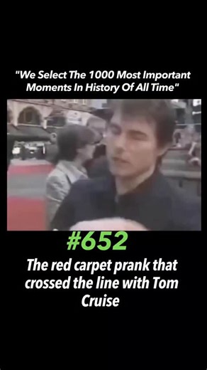 History / Reels on Instagram: "🍿: At the 2005 London premiere of War of the Worlds, Tom Cruise was unexpectedly pranked on the red carpet when a man posing as a reporter squirted water into his face from a fake microphone — a stunt set up for a British comedy TV show. Cruise didn’t laugh it off; instead he confronted the prankster right there, calling the act rude and repeatedly calling him a “jerk” while telling him off in front of cameras. Channel 4 later apologised for the joke, saying it wa