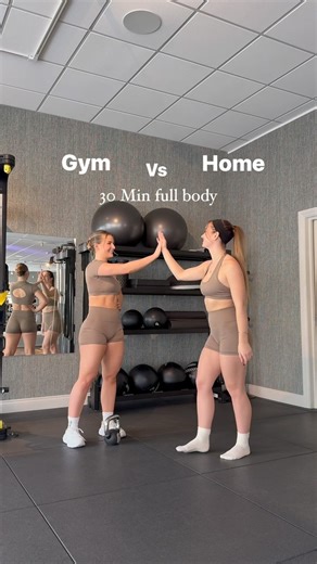 Full Body Workout: Home VS Gym 💪 👇 Exercise Split 3 Rounds (45s Each) 10 seconds rest between each exercise 1 minute rest between each round Do you prefer working out at home or going gym? Fit: Motion Caribou Shorts & Halter Bra / Short Sleeve Crop Top #womensbest | Women's Best