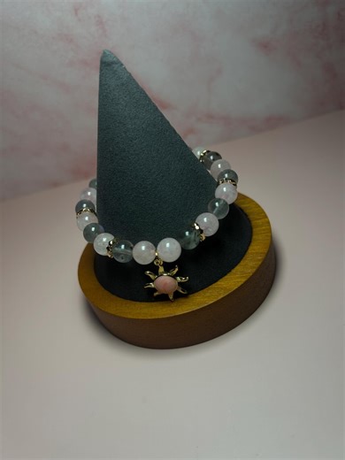 Labradorite Rose Quartz Bracelet With Sun Charm, Love & Protection Crystal Bracelet, Heart Healing Jewelry, Spiritual Gift for Her, Feminine - Etsy