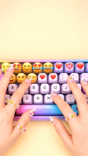 ASMR Keyboard with emoji expressions!!! #shorts #ASMR #emoji #googleveo3