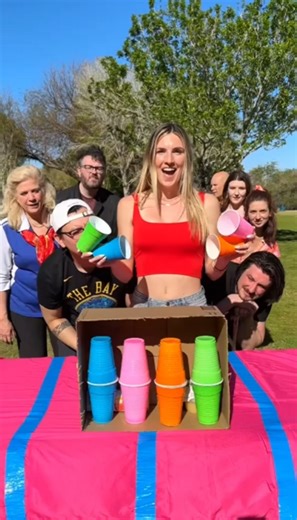 Colorful cup game that brings big laughs