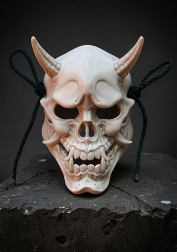 3D Printed Bone Hannya Mask – Japanese Mythology - Etsy