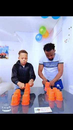 18 reactions · 26 comments | Stack cup with JJ and dad朗朗 #FamilyFunTime #gaming #cupstacking | JJ & family | Facebook