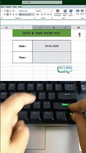 Excel Current Date & Time in 1 Second | This Excel Shortcut Will Save Your Time | #excel #exceltips