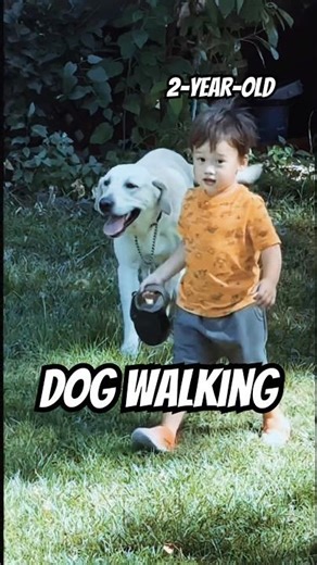 He decided to give the dog a walk 🐕👶